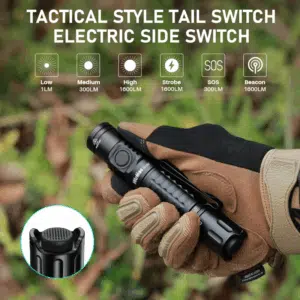 Wurkkos FC12C 1600 Lumen 332m Throw Rechargeable Flashlight with 18650 Battery