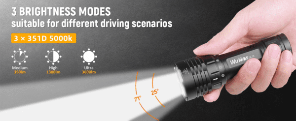 Wurkkos DL30 3600 Lumen 219m Throw Rechargeable Diving Flashlight with 21700 Battery - Image 25