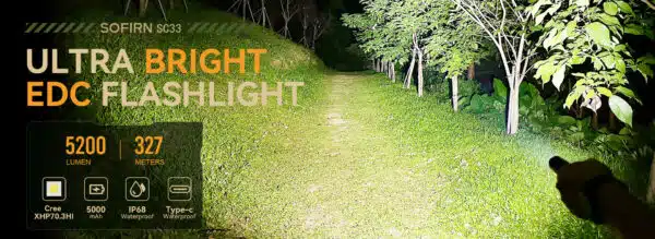 Sofirn SC33 5200 Lumen 327m Throw Rechargeable Flashlight with 21700 Battery - Image 4