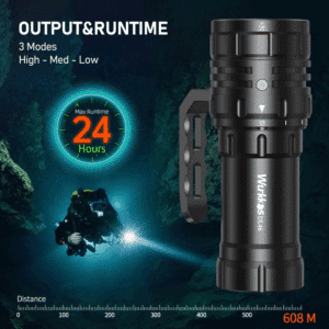 Wurkkos DL46 20000 Lumen 608m Throw Rechargeable Diving Flashlight with 1x 46950 Battery