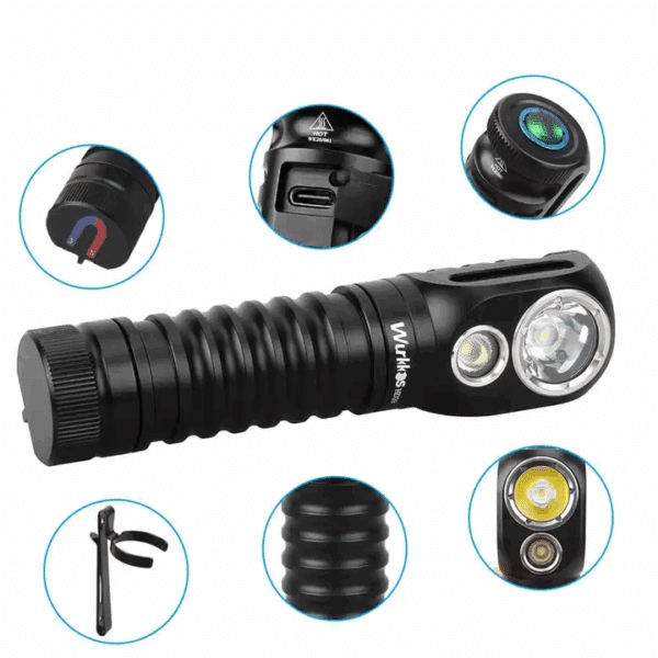 Wurkkos HD20 2000 Lumen 144m Throw Rechargeable Headlamp with Battery - Image 4