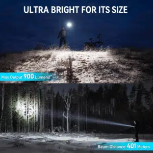 Wurkkos TS15 900 Lumen 401m Throw Rechargeable Mini Flashlight with 14500 Battery