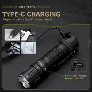 Sofirn SC33 5200 Lumen 327m Throw Rechargeable Flashlight with 21700 Battery