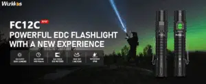 Wurkkos FC12C 1600 Lumen 332m Throw Rechargeable Flashlight with 18650 Battery