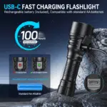 Wurkkos TS15 900 Lumen 401m Throw Rechargeable Mini Flashlight with 14500 Battery