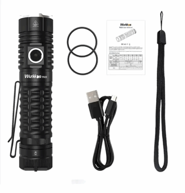 Wurkkos TS22 4500 Lumen 191m Throw Rechargeable Flashlight with 21700 Battery - Image 6