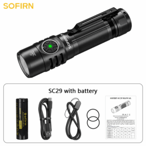 Sofirn SC29 3000 Lumen 142m Throw Rechargeable Flashlight with 21700 Battery