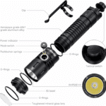 Wurkkos TD04 3000 Lumen 295m Throw Rechargeable Tactical Flashlight with 21700 Battery
