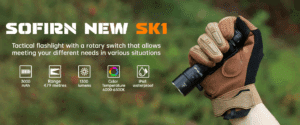 OPEN BOX Sofirn SK1 1300 Lumen 479m Throw Rechargeable Tactical Flashlight with 18650 Battery