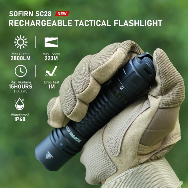 Sofirn SC28 2800 Lumen 223m Throw Rechargeable Flashlight with 21700 Battery - Image 6