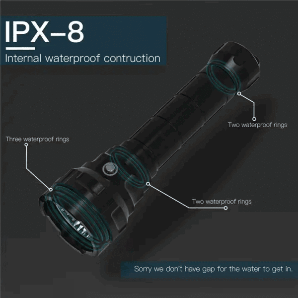 Wurkkos DL70 13000 Lumen 505m Throw Rechargeable Diving Flashlight with 2x 26650 - Image 6