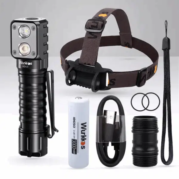 OPEN BOX Wurkkos HD15 2000 Lumen 151m Throw Rechargeable Headlamp with 18650 Battery - Image 7