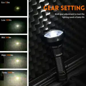 Sofirn SF26 2000 Lumen 964m Throw Rechargeable Tactical Flashlight with 21700 Battery