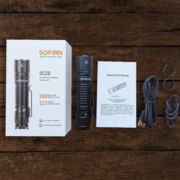 Sofirn SC28 2800 Lumen 223m Throw Rechargeable Flashlight with 21700 Battery - Image 7