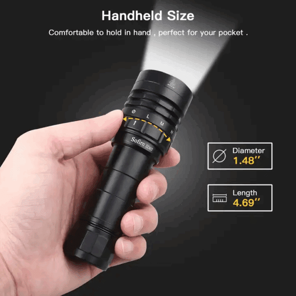 Sofirn SD05 3000 Lumen 270m Throw Rechargeable Diving Flashlight with 21700 Battery - Image 8