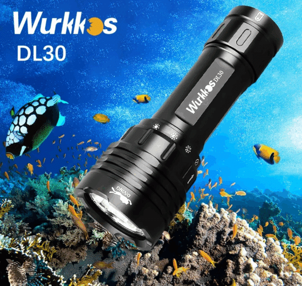 Wurkkos DL30 3600 Lumen 219m Throw Rechargeable Diving Flashlight with 21700 Battery - Image 8