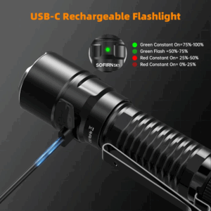 OPEN BOX Sofirn SK1 1300 Lumen 479m Throw Rechargeable Tactical Flashlight with 18650 Battery