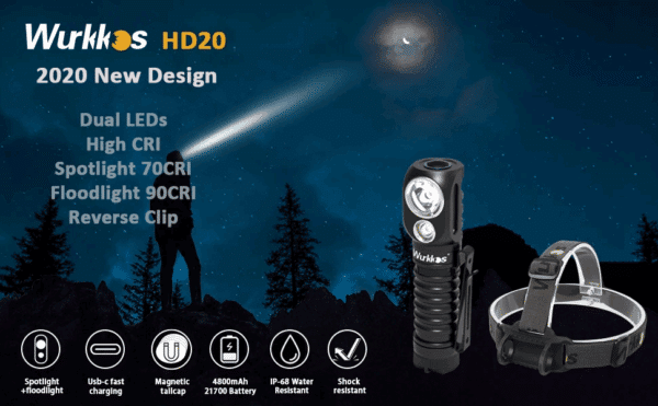Wurkkos HD20 2000 Lumen 144m Throw Rechargeable Headlamp with Battery - Image 10