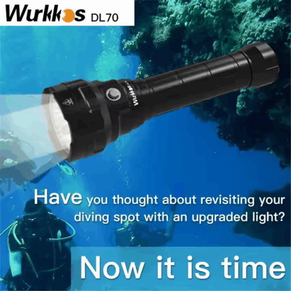 Wurkkos DL70 13000 Lumen 505m Throw Rechargeable Diving Flashlight with 2x 26650 - Image 20
