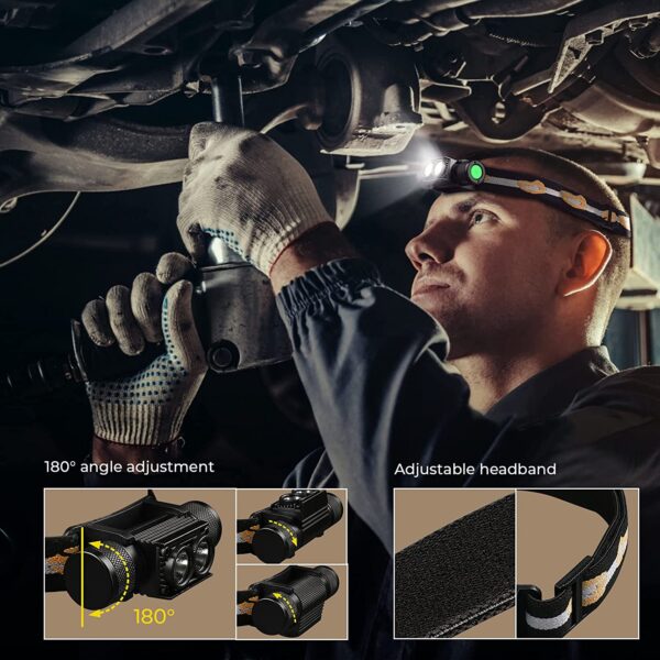 Wurkkos H25L 1000 Lumen 160m Throw Rechargeable Headlamp with 18650 Battery - Image 3
