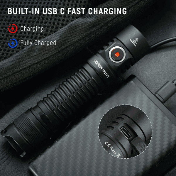 Sofirn SP31V3 2000 Lumen 269m Throw Rechargeable Flashlight with 18650 Battery - Image 10
