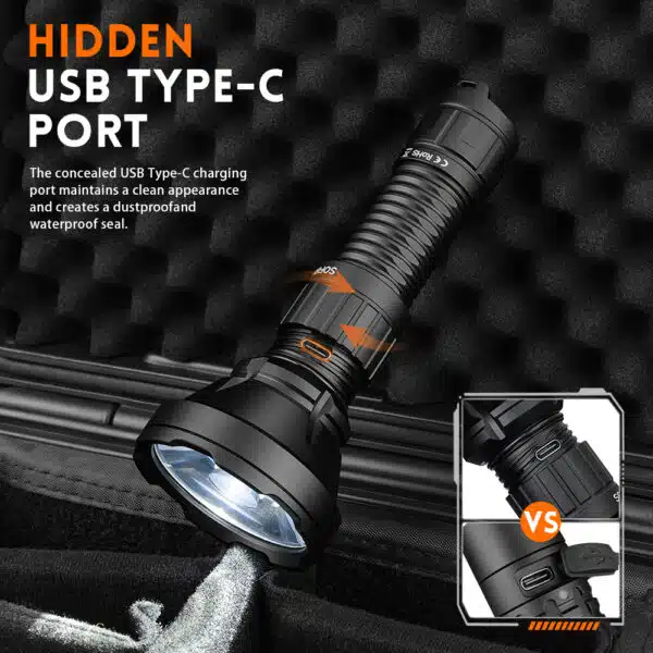 Sofirn SF26 2000 Lumen 964m Throw Rechargeable Tactical Flashlight with 21700 Battery - Image 13