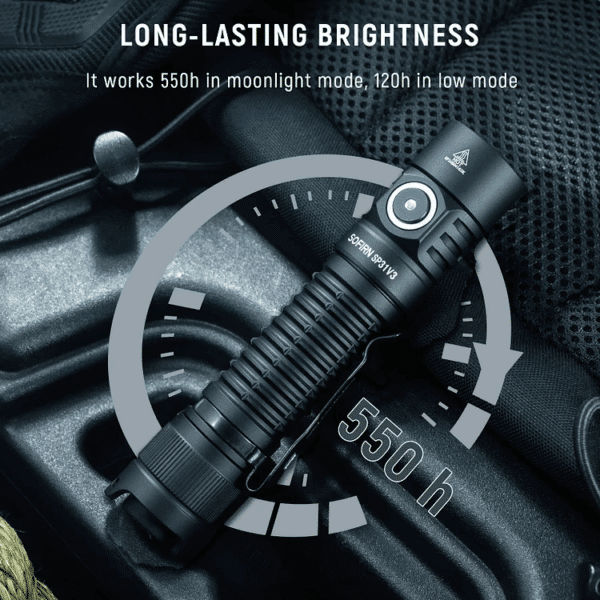 Sofirn SP31V3 2000 Lumen 269m Throw Rechargeable Flashlight with 18650 Battery - Image 13