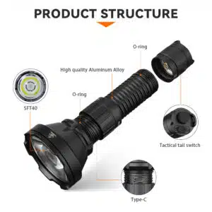 Sofirn SF26 2000 Lumen 964m Throw Rechargeable Tactical Flashlight with 21700 Battery