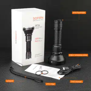 Sofirn SF26 2000 Lumen 964m Throw Rechargeable Tactical Flashlight with 21700 Battery