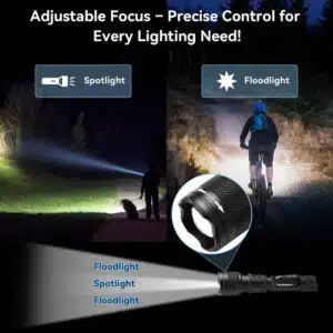 Powertac FlexBeam 1200 Lumen 700m Throw Adjustable Beam Rechargeable Flashlight