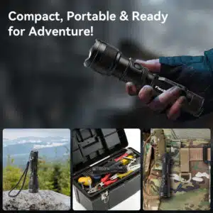 Powertac FlexBeam 1200 Lumen 700m Throw Adjustable Beam Rechargeable Flashlight