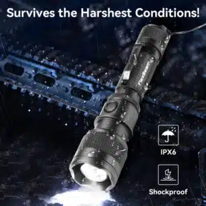 Powertac FlexBeam 1200 Lumen 700m Throw Adjustable Beam Rechargeable Flashlight
