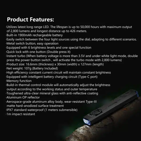 Imalent GR35 Green or Red Laser 2800 Lumen 426m Throw Rechargeable EDC Flashlight - Image 22