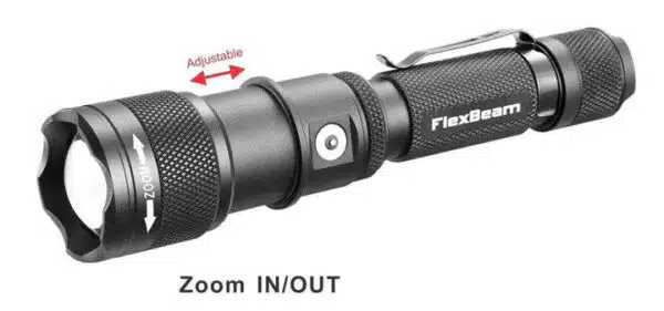 Powertac FlexBeam 1200 Lumen 700m Throw Adjustable Beam Rechargeable Flashlight - Image 9