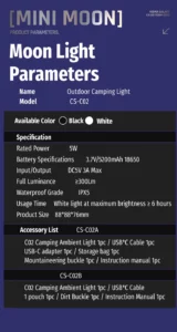 TrustFire SC02 RGB Touch Control Camping Lantern with Hook
