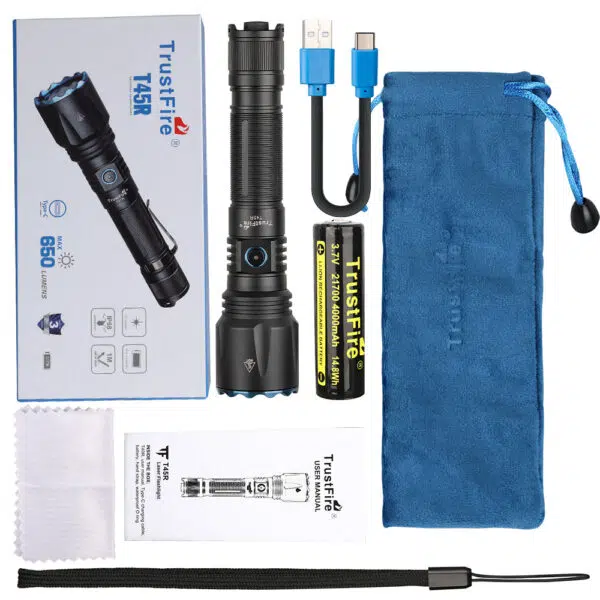 TrustFire T45R 650 Lumen 1695m Throw LEP Tactical Hunting