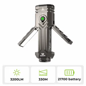 OPEN BOX Wurkkos HD02 3200 Lumen 330m Throw Rechargeable LED Flashlight