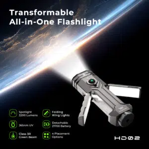 OPEN BOX Wurkkos HD02 3200 Lumen 330m Throw Rechargeable LED Flashlight