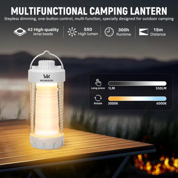 Wurkkos CL01 550 Lumen 360° RGB Rechargeable Camping Lantern - Image 5