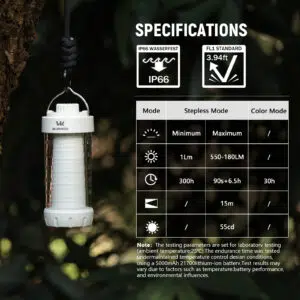 Wurkkos CL01 550 Lumen 360° RGB Rechargeable Camping Lantern