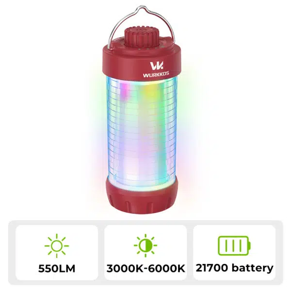 Wurkkos CL01 550 Lumen 360° RGB Rechargeable Camping Lantern - Image 12