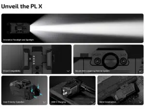 Olight PL X 1200 Lumen Dual Beam USB C Rail Mounted Weapon Light Papa Lima