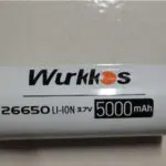 Wurkkos 26650 5000mAh Pointed Rechargeable Li-ion Battery - 3.6V Button-Top High-Capacity Cell (1 Battery per Pack)