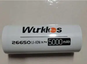 Wurkkos 26650 5000mAh Pointed Rechargeable Li-ion Battery - 3.6V Button-Top High-Capacity Cell (1 Battery per Pack)