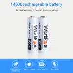 Wurkkos 14500 900mAh Rechargeable Li-ion Battery button - 3.7V High-Capacity Cell (1 Battery per Pack)