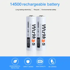 Wurkkos 14500 900mAh Rechargeable Li-ion Battery button - 3.7V High-Capacity Cell (1 Battery per Pack)