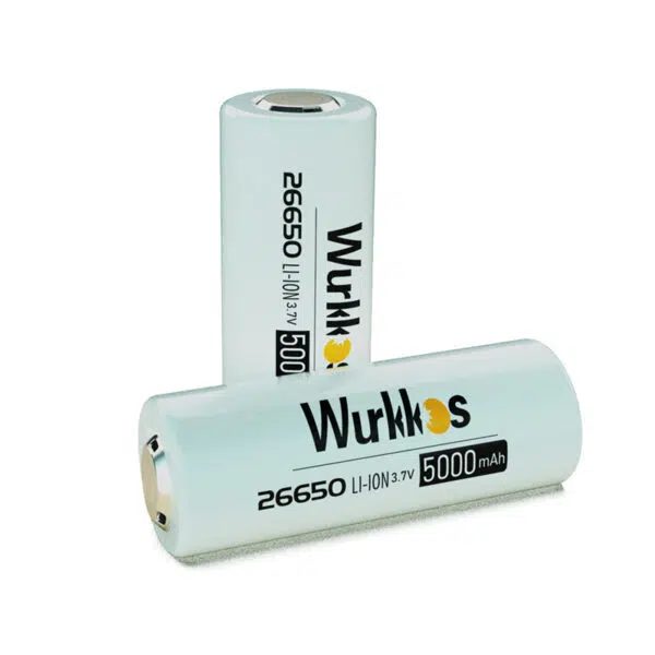 Wurkkos 26650 5000mAh Pointed Rechargeable Li-ion Battery - 3.6V Button-Top High-Capacity Cell (1 Battery per Pack)