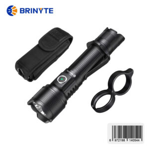 OPEN BOX - Brinyte PT16 2000 Lumens Rechargeable Tactical Flashlight - SFT70 LED, 608m Beam, USB-C Charging