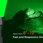 OPEN BOX -Brinyte T40 Green Beam Hunting Flashlight - 1650 Lumens White / Green LED, USB-C Rechargeable, 490m Beam (No Remote Switch)