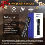 OPEN BOX - Brinyte PT16A 3000 Lumens Rechargeable Tactical Flashlight - SFT70 LED, 458m Beam, USB-C Charging